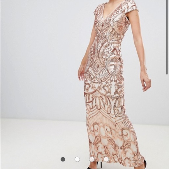 ASOS Dresses & Skirts - Bariano rose gold sequined gown